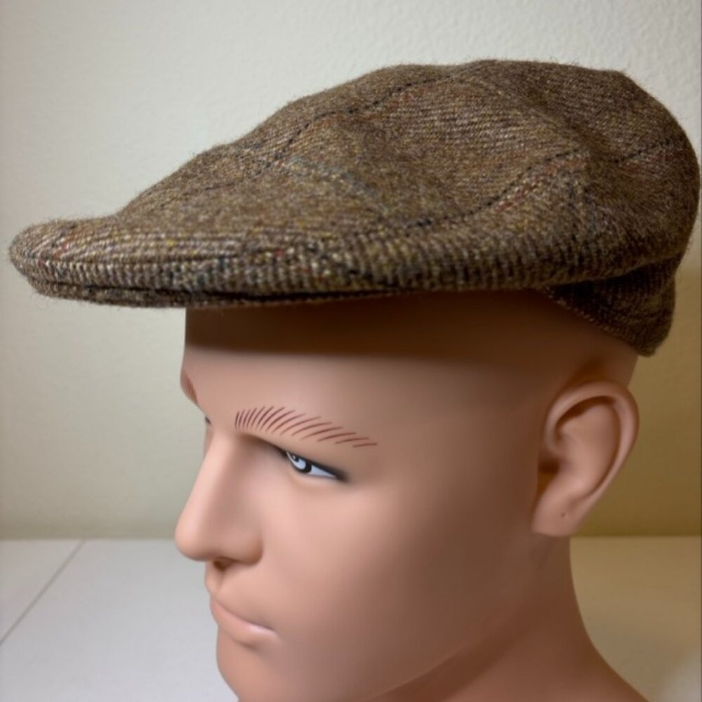 Share Lochcarron‎ 100% Wool Flat Newsboy Cap Size 7-1/4 Made in Great Britain